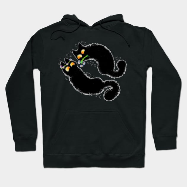 Love Bird Cats 2 MS paint Hoodie by Shred-Lettuce